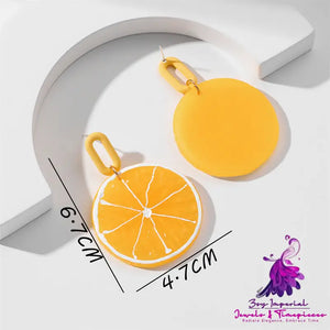 Fruit Shape Acrylic Plate Earrings