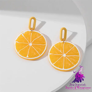 Fruit Shape Acrylic Plate Earrings