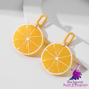 Fruit Shape Acrylic Plate Earrings