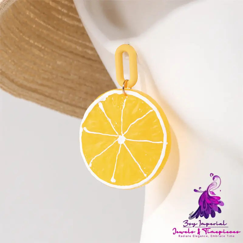 Fruit Shape Acrylic Plate Earrings