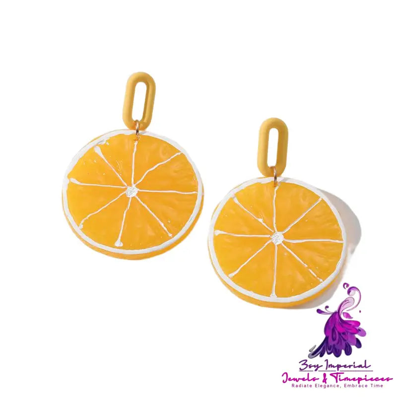 Fruit Shape Acrylic Plate Earrings