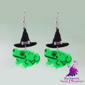 Acrylic Print Wizard Hat Earrings