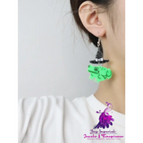 Acrylic Print Wizard Hat Earrings