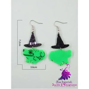 Acrylic Print Wizard Hat Earrings