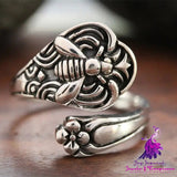 Adjustable Packaging Around Bee Spoon Ring For Women