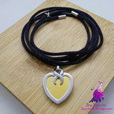 Heart Copper-plated Gold Adjustable Long Leather String