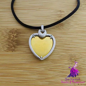 Heart Copper-plated Gold Adjustable Long Leather String