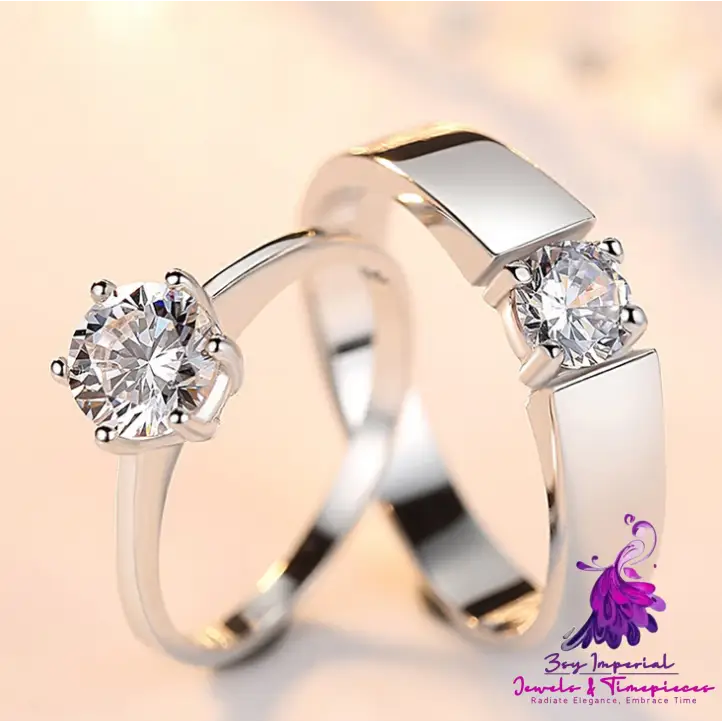 Crystal CZ Stainless Steel Adjustable Ring