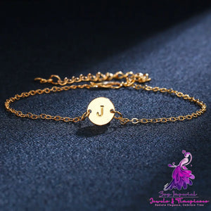 Adjustable Gold Color Letter Bracelet