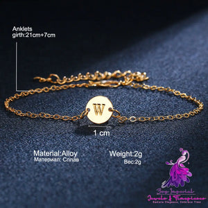 Adjustable Gold Color Letter Bracelet