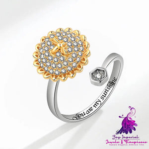 Adjustable Sunflower Rotating Ring