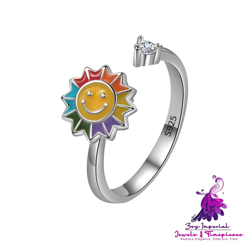 Adjustable Sunflower Rotating Ring