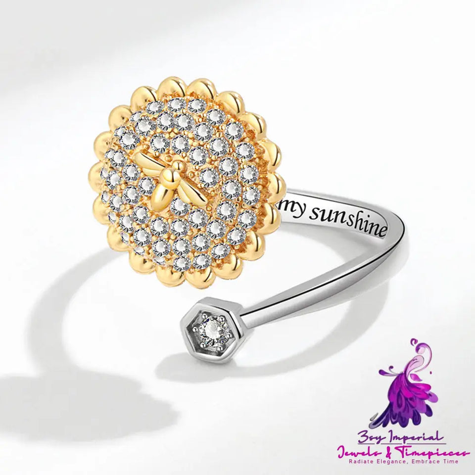 Adjustable Sunflower Rotating Ring