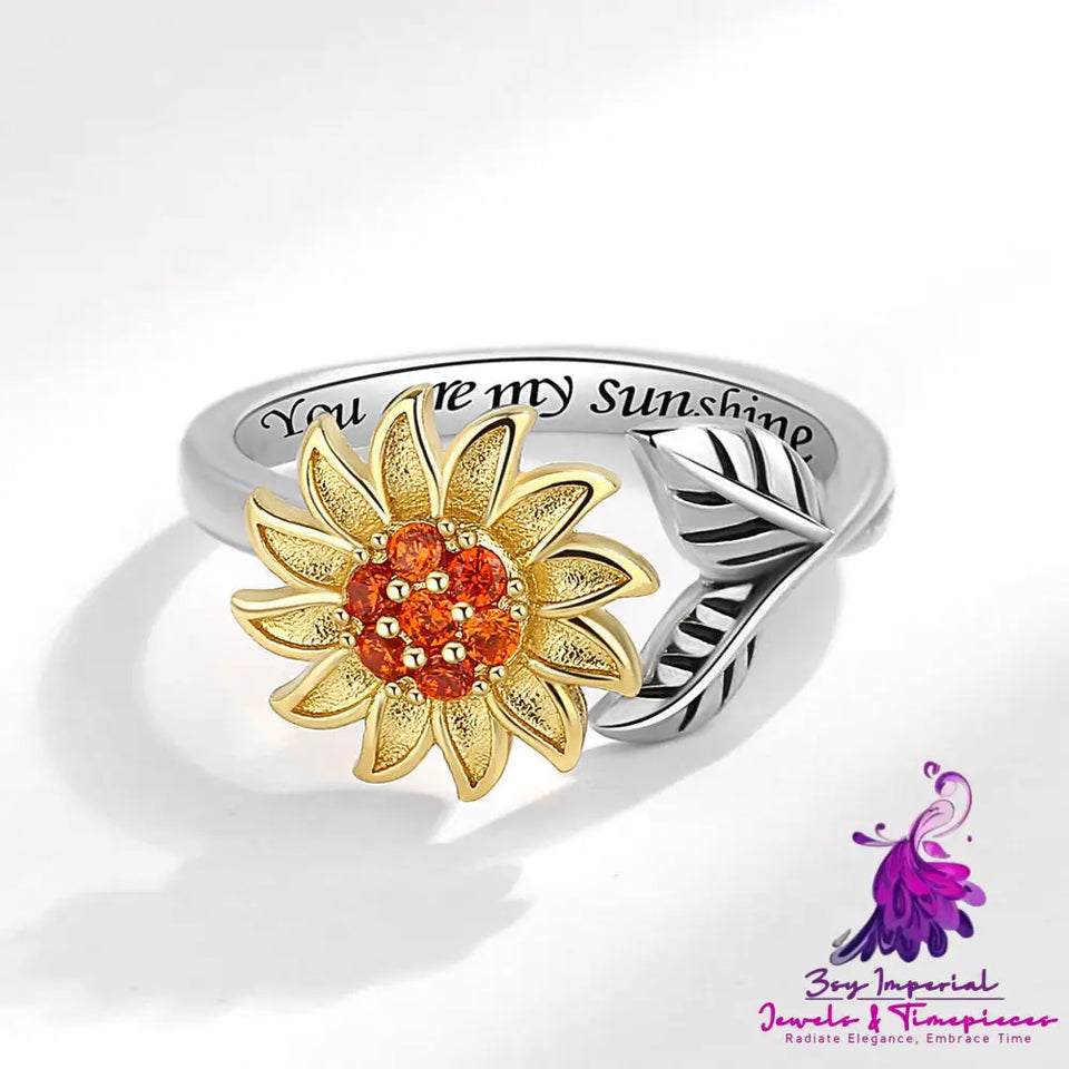 Adjustable Sunflower Rotating Ring