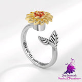 Adjustable Sunflower Rotating Ring