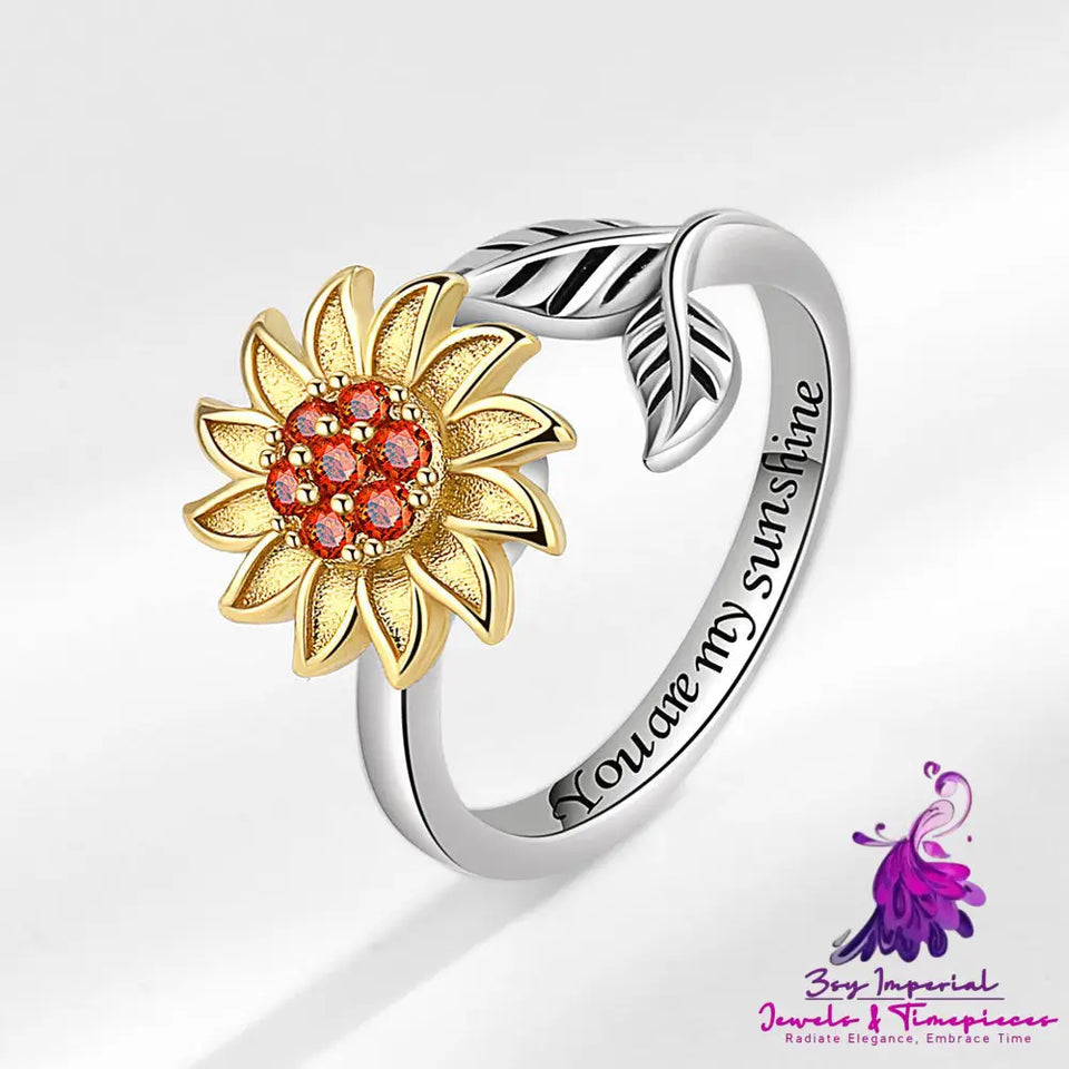 Adjustable Sunflower Rotating Ring