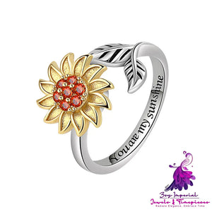 Adjustable Sunflower Rotating Ring