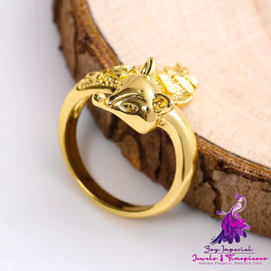 Adjustable Gold Fox Ring