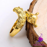 Adjustable Gold Fox Ring