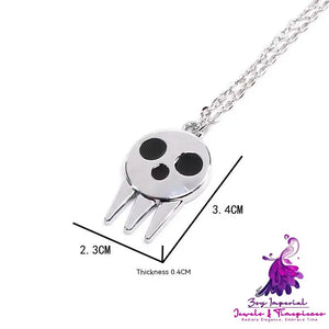 Dark Adjustable Skull Ring Necklace