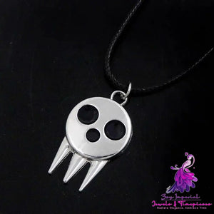 Dark Adjustable Skull Ring Necklace