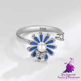 Fashion Adjustable Sunflower Rotating Ring