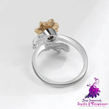 Fashion Adjustable Sunflower Rotating Ring