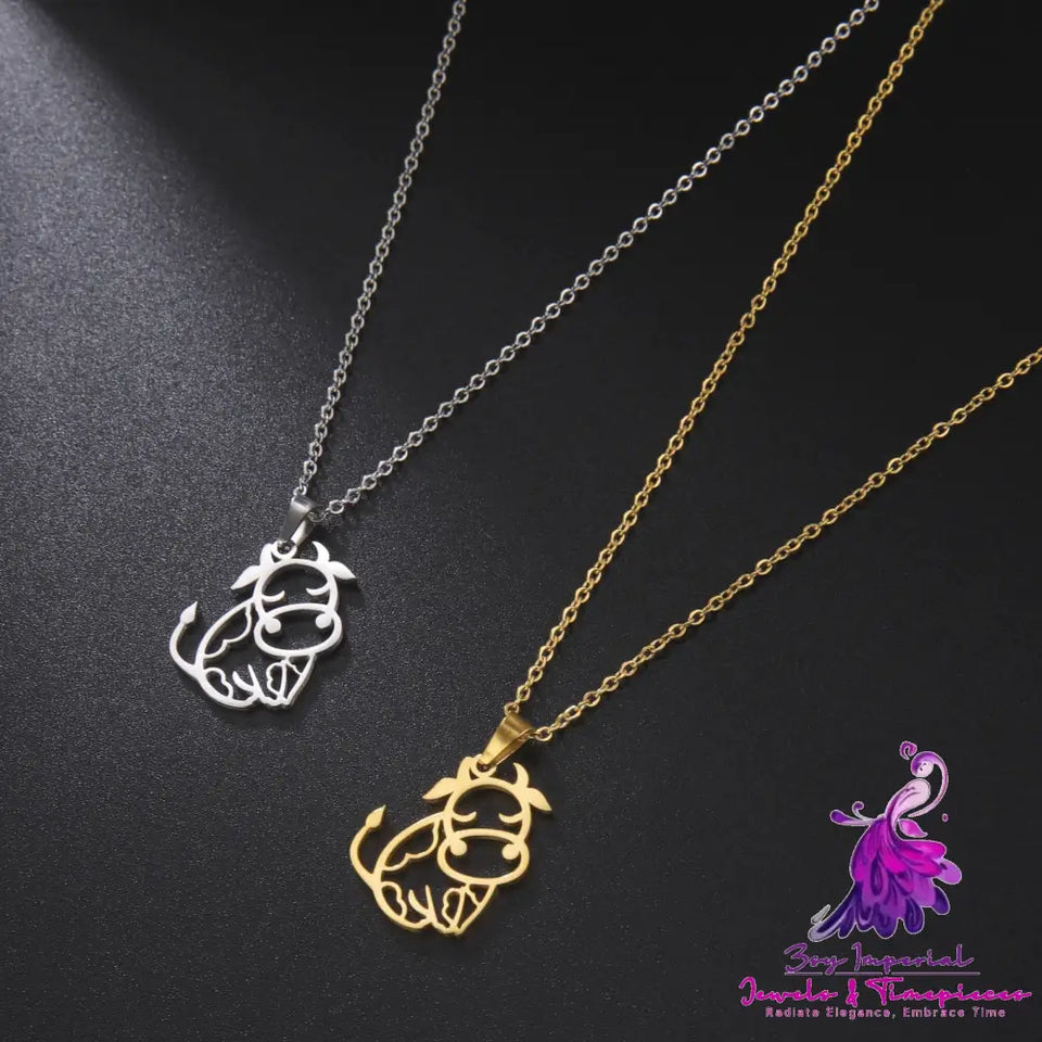 Cute Cow Pendant Necklace