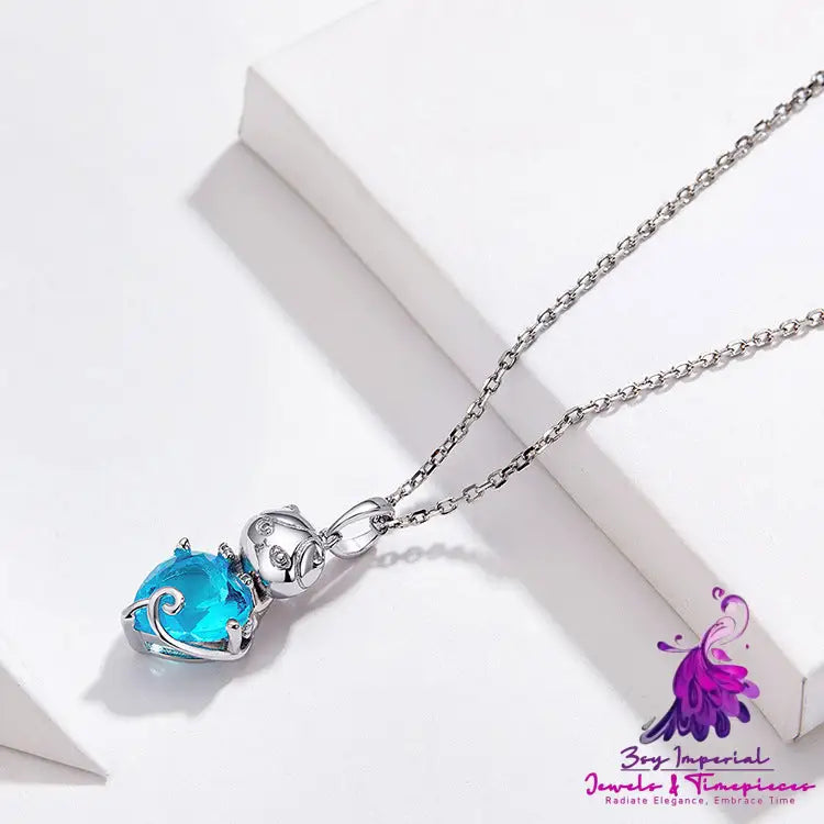 Adorable Cat Blue Necklace