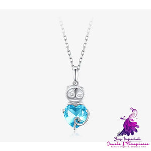 Adorable Cat Blue Necklace