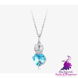 Adorable Cat Blue Necklace