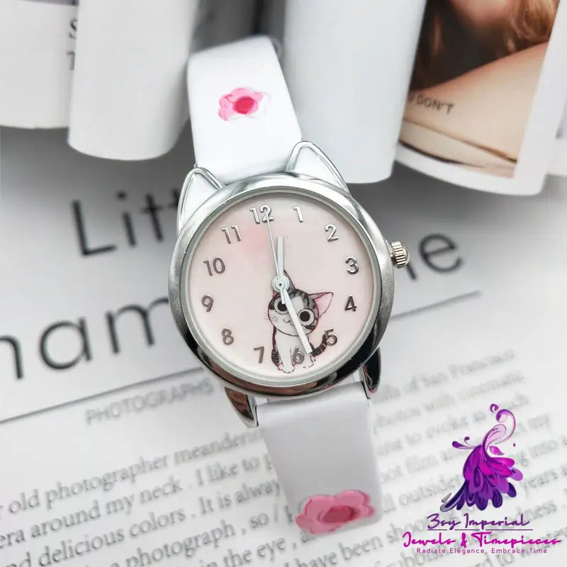 Cute Cat Cartoon Watch