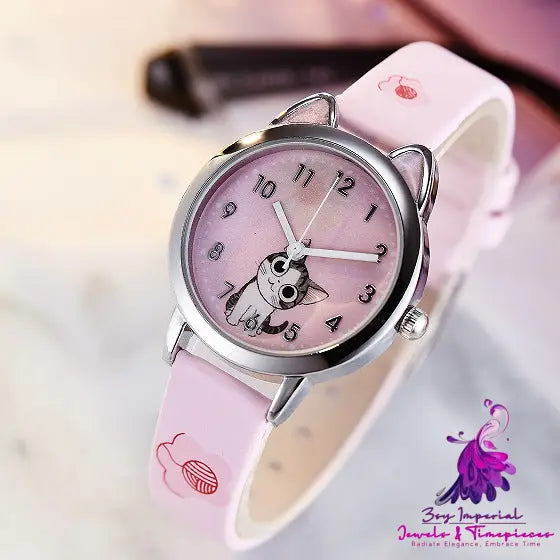 Cute Cat Cartoon Watch