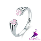 Pet Paw Print Sterling Silver Ring