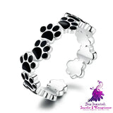 Pet Paw Print Sterling Silver Ring