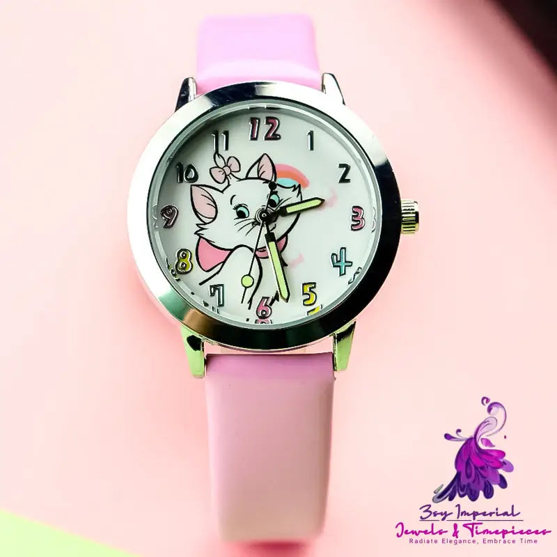 Luminous Cat Pointer Strap Watch