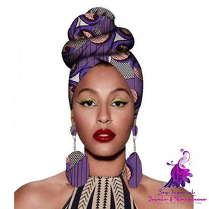 African Headscarves and Earrings Set