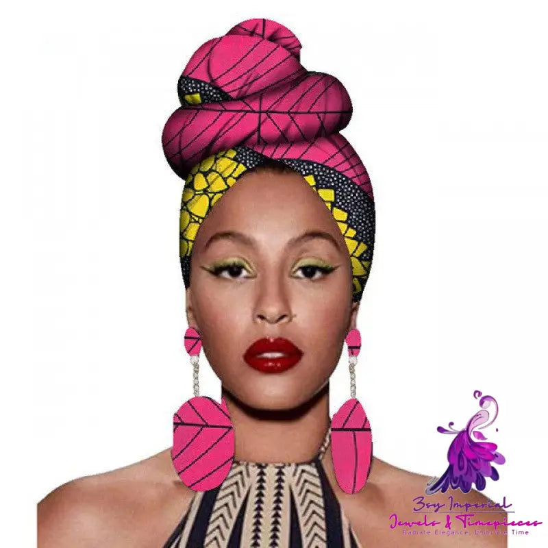 African Headscarves and Earrings Set