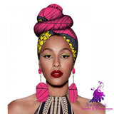 African Headscarves and Earrings Set