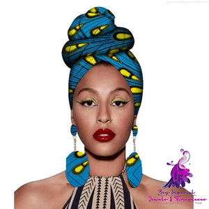 African Headscarves and Earrings Set