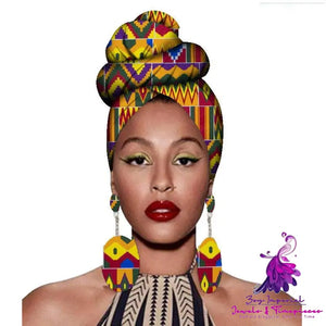 African Headscarves and Earrings Set