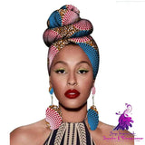 African Headscarves and Earrings Set