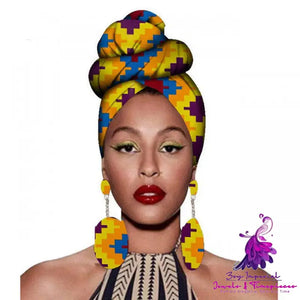 African Headscarves and Earrings Set