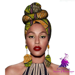 African Headscarves and Earrings Set