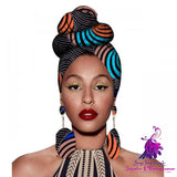 African Headscarves and Earrings Set