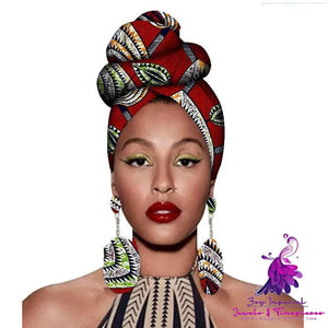 African Headscarves and Earrings Set