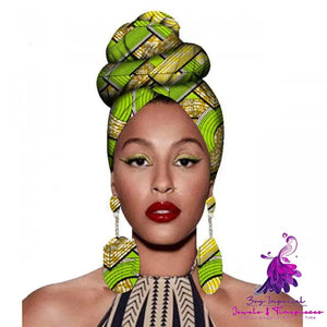 African Headscarves and Earrings Set