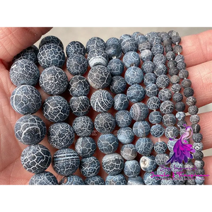 Frosted Colored Cracked Agate Beads