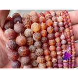 Frosted Colored Cracked Agate Beads