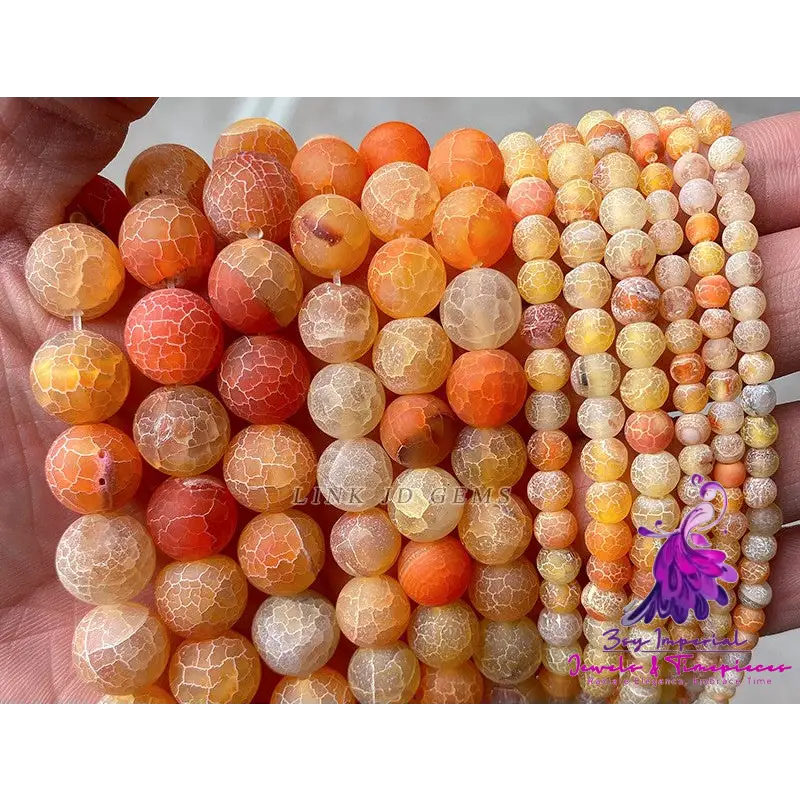 Frosted Colored Cracked Agate Beads